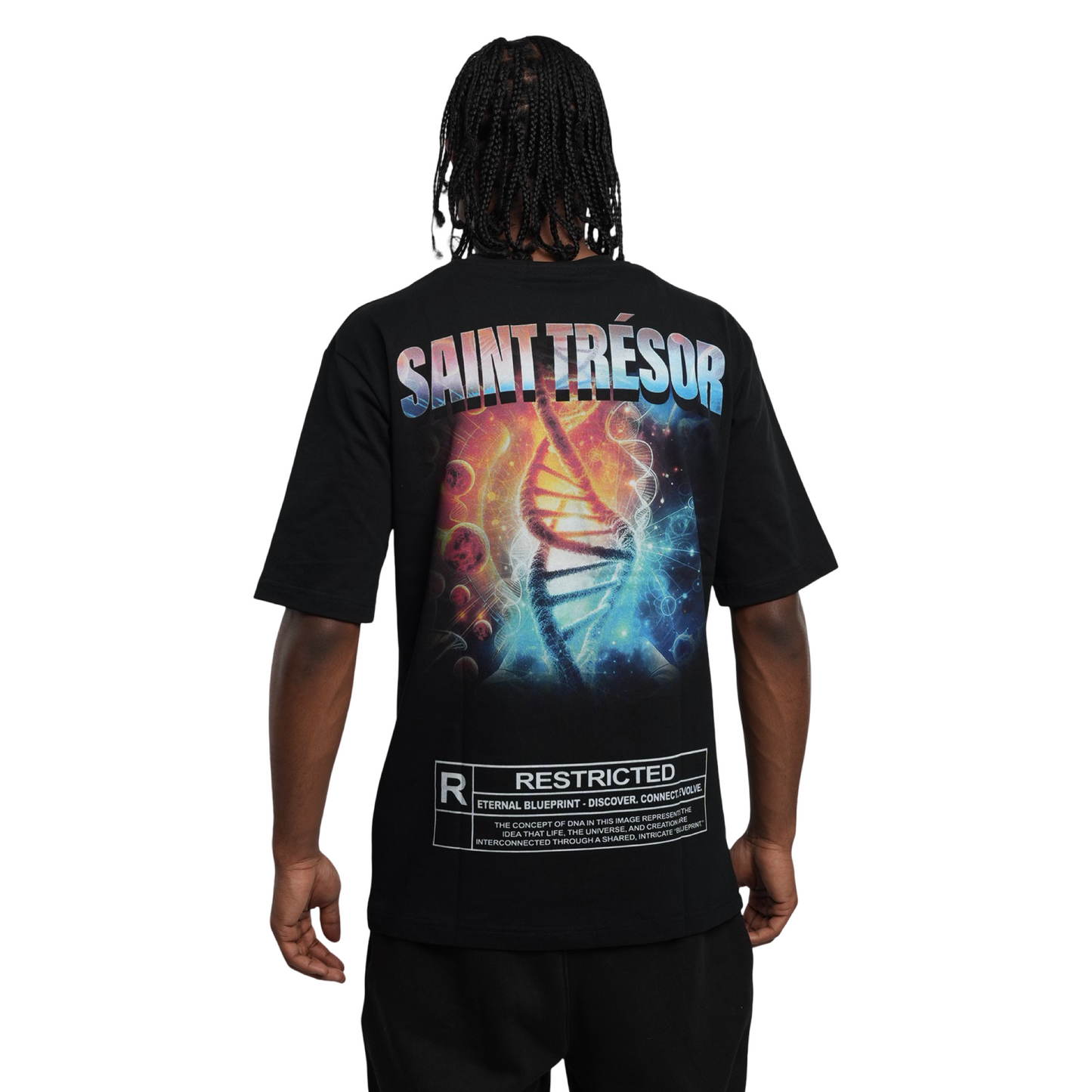 SAINT TRÉSOR – BLACK COSMIC CODE T-SHIRT