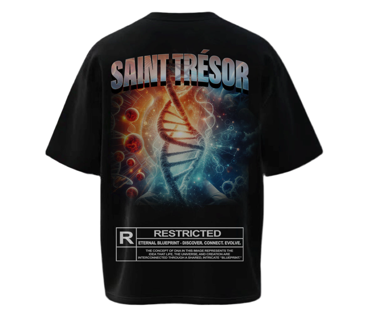 SAINT TRÉSOR – BLACK COSMIC CODE T-SHIRT